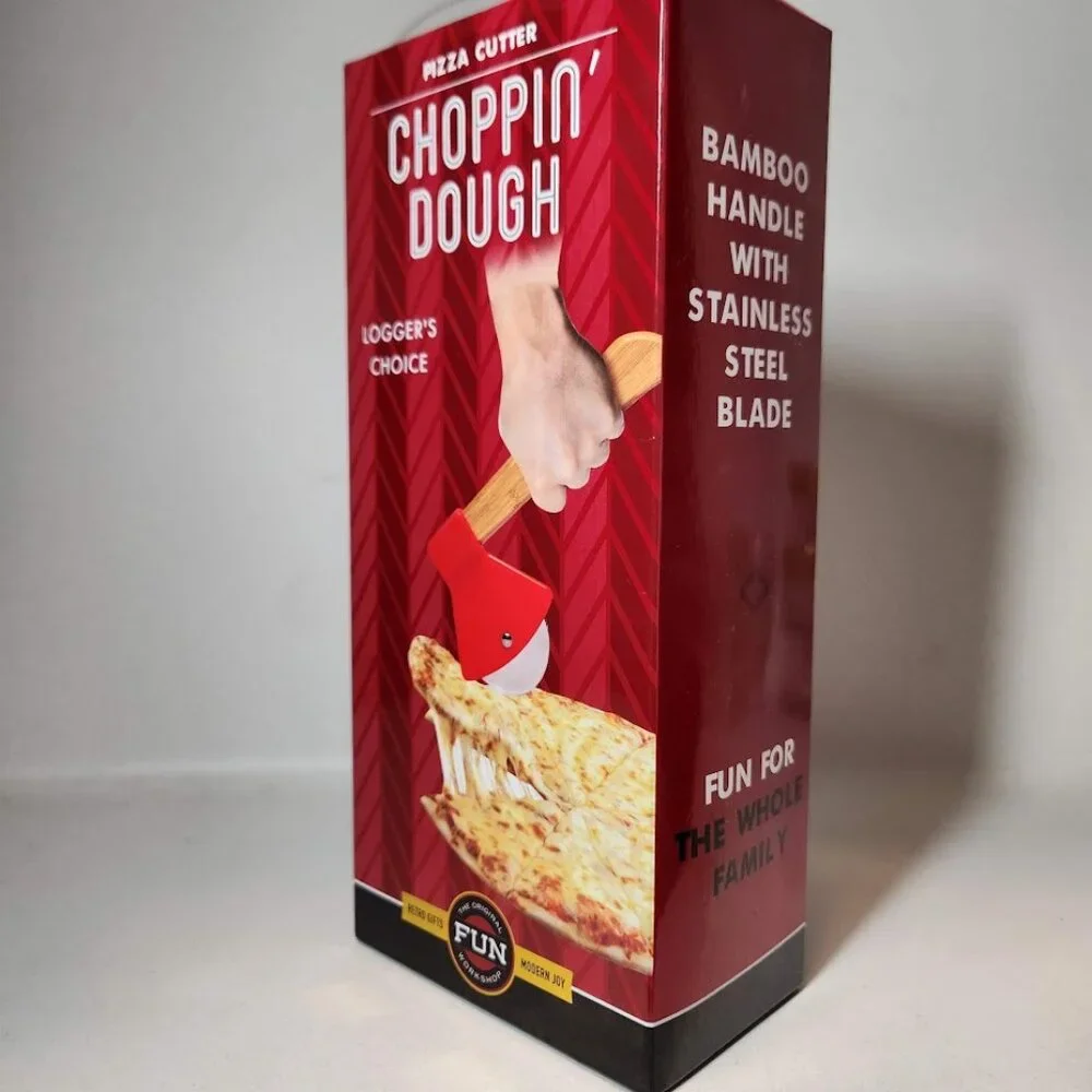 NEW Choppin' Dough Pizza Cutter Axe Logger's Choice Stainless Steel Blade with B